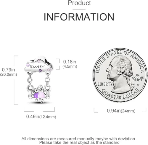Miniatura 4 de Hapour Abalorios de plata de ley 925 aptos para pulseras de dije, dije de corazón de sol para mascotas, pulsera y collar, cuentas de joyería