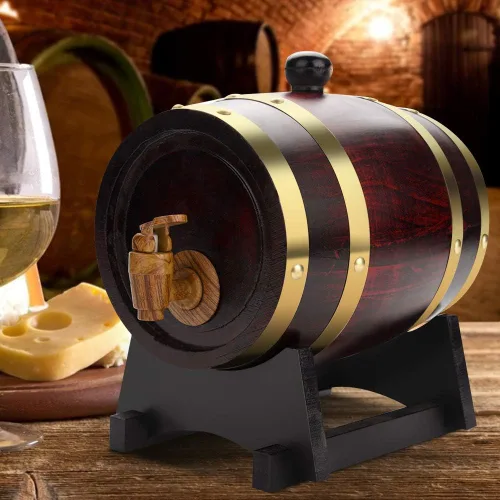 Vino, madera de roble vintage dispensador de vino dispensador de whisky casero cubo de vino whisky para almacenar whisky cerveza vino bourbon