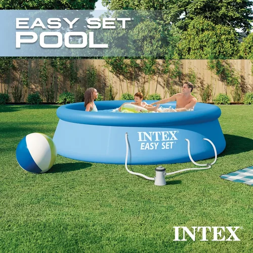 Miniatura 3 de INTEX 28121EH Juego de piscina inflable Easy Set: 10 pies x 30 pulgadas - Incluye bomba de filtro de cartucho de 330 GPH - Material resistente a