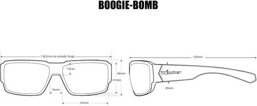 Miniatura 9 de BOMBER BG114ICE - Gafas de sol polarizadas para hombre, marco ahumado de cristal de 2 tonos con espejo azul hielo, lentes de seguridad polarizadas