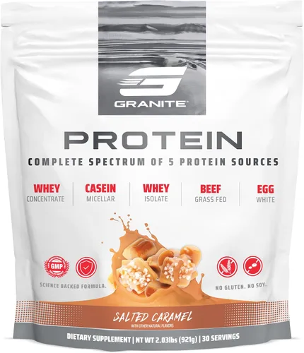 Miniatura 9 de Granite Nutrition Proteína en polvo – Mezcla de 5 fuentes de primera calidad (suero de leche, caseína, huevo, carne de res alimentada con pasto)