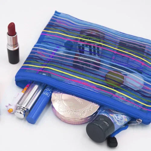 Miniatura 7 de Muka 24 bolsas con cremallera a rayas de arco iris, bolsas de almacenamiento para organizador, viajes y oficina, verde-B5