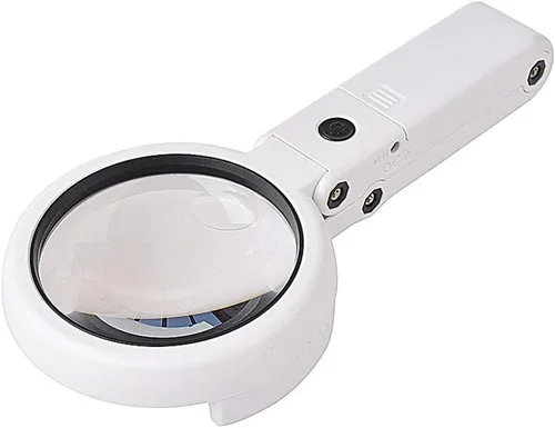 Miniatura 4 de Lámpara de mesa de cristal con lupa, lámpara de aumento plegable 5X/11X alimentada por USB, con 8 luces LED, para leer, pasatiempos, joyas