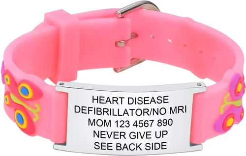 Miniatura 23 de Pulsera de Identificación Médica Personalizada para Niños - Pulsera de Identificación de Silicona Linda para Autismo Alergia Convulsiones