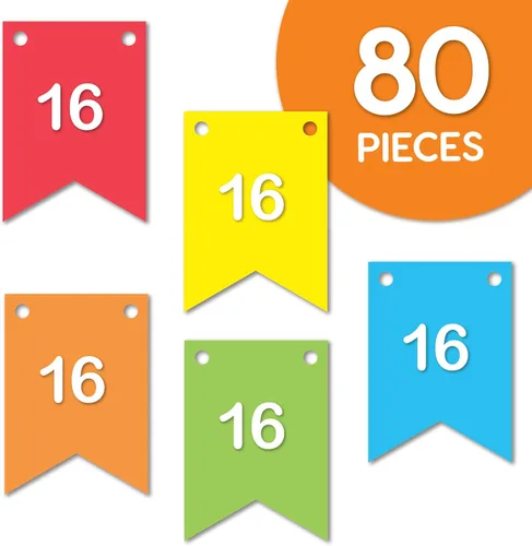 Miniatura 4 de 80 banderas de papel para bricolaje, banderines brillantes, grandes (3.75 x 5 pulgadas), banderines en blanco hechos en Estados Unidos