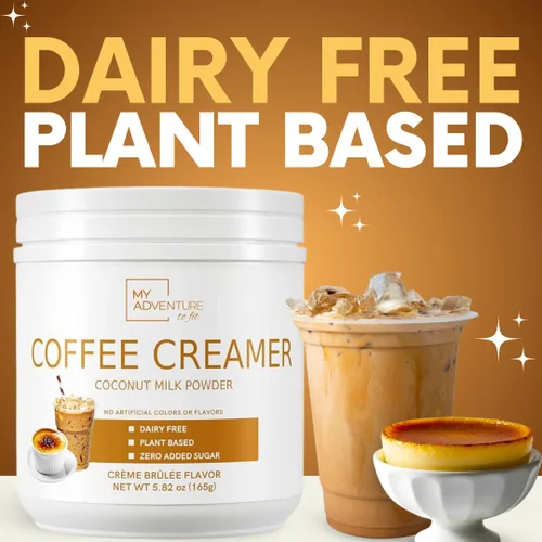Miniatura 3 de Crema de café en polvo sin lácteos, crema en polvo sin azúcar para café caliente o helado, crema keto para mujeres y hombres, crema de coco baja