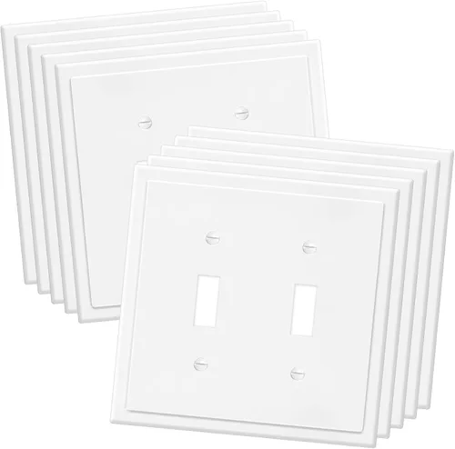 Miniatura 17 de Placa de Pared Decorativa de Borde Moderno de 1-Gang para Cubierta de Interruptor y Tomacorriente, Placa Frontal Eléctrica Dúplex Individual