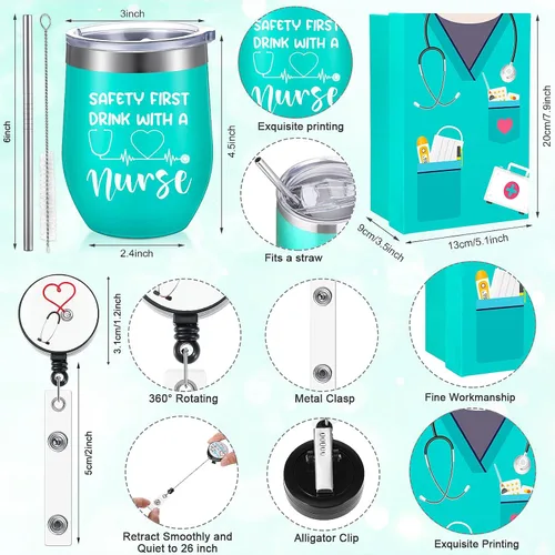 Miniatura 3 de Yinder Cna Week Regalos para mujeres 2026 Regalo de agradecimiento de enfermería certificado, caja de regalo de asistente de enfermería, calcetines