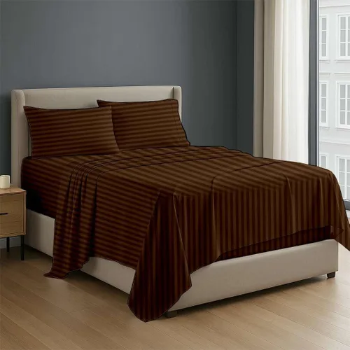 Miniatura 26 de NON Sticky cotton - Juego de sábanas de 4 piezas de algodón egipcio de alta calidad, de bolsillo profundo, ropa de cama suave y transpirable