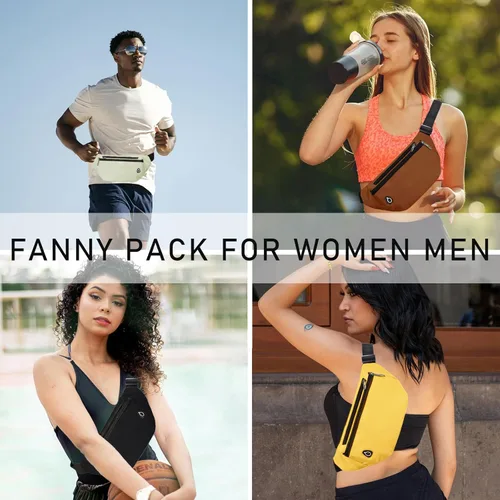 Miniatura 6 de Riñonera para mujeres y hombres, riñonera con correa para el cuerpo resistente al agua, bolsa de cintura deportiva, bolsa de cinturón para viajes