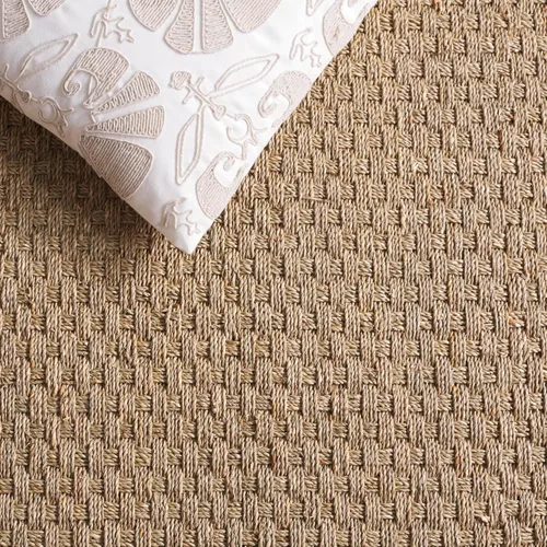 Miniatura 6 de SAFAVIEH Alfombra de área de 3x5 pies - Colección de fibra natural - Natural y beige, hierba marina, patrón de tejido de canasta con borde (NF114A)