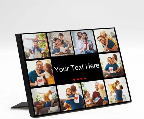 Miniatura 16 de InterestPrint Panel de fotos personalizado para papá y nombre para exhibición de mesa, mejor papá estrella, 6 fotos, marco de fotos personalizado