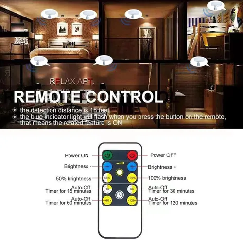 Miniatura 3 de HAMVIDNE Foco LED, luces de foto a batería, iluminación ascendente para interior, luces de disco con 2 controles remotos, luz de punto regulable