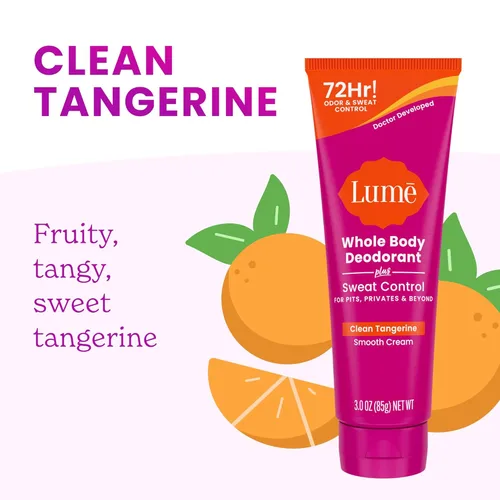 Miniatura 7 de Lume Desodorante para todo el cuerpo Plus Control de sudor - Crema suave en tubo - Control de olor y sudor de 72 horas - Sin bicarbonato de sodio