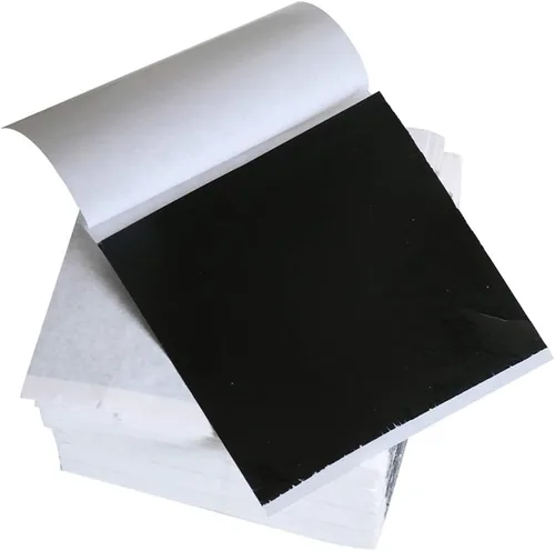 Miniatura 3 de KINNO Hojas de hojas de oro negro, 3.1 in, lámina dorada negra para pinturas, manualidades, decoración de uñas, muebles, decoración del hogar, 100