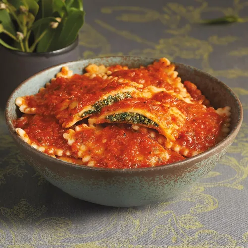 Miniatura 5 de Amy's Comidas congeladas, tazón de ravioles de espinacas y queso, hecho con espinacas orgánicas, queso y tomates veganos estilo ricotta, comidas