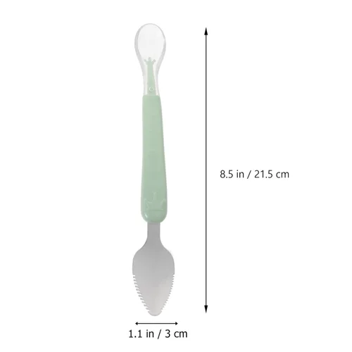 Miniatura 4 de Cuchara de bebé de doble cabeza, cuchara de silicona para bebés, cuchara de barro, cucharas de alimentación, juego de cuchara de entrenamiento