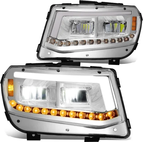 Miniatura 15 de DNA MOTORING HL-HAY-020-CH Par de faros de halo completos con señal de giro secuencial LED, medio anillo, compatible con modelos 08-14 Dodge