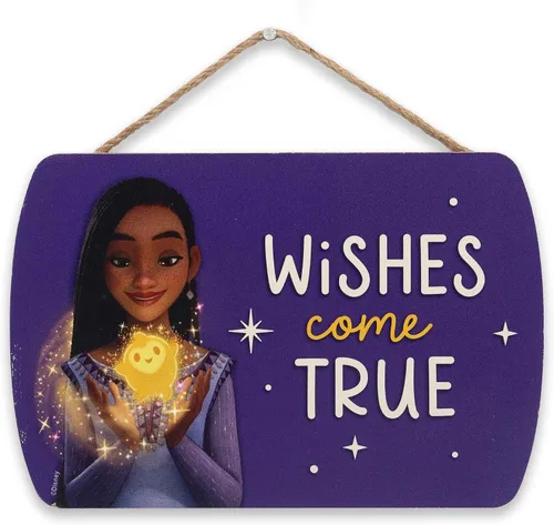 Miniatura 10 de Disney Wish Friends Are Magical - Decoración de pared de madera colgante – Adorable letrero de deseos para dormitorio de niños o sala de juegos Aqua