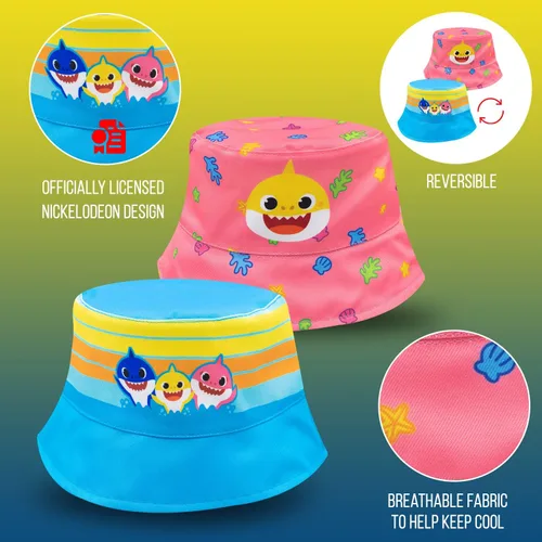Miniatura 2 de Sombrero de cubo para niños pequeños, sombrero reversible para niños, sombrero de cubo para niñas pequeñas y sombrero de cubo para niños, tiburón