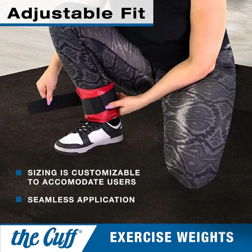 Miniatura 4 de The Cuff Juego de 9 pesas ajustables para tobillo y muñeca para entrenamiento, baile, correr, tonificación y fisioterapia para hombres y mujeres