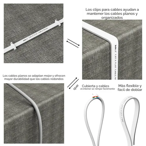 Miniatura 5 de Cable Ethernet Cat 6 de 50 pies, para exteriores e interiores de 10 Gbps compatible con red Cat7, cables de conexión LAN RJ45 de Internet, cable