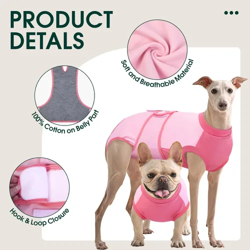 Miniatura 4 de Kuoser Traje de recuperación para perros, traje suave de esterilización para perros para recuperación de cirugía femenina, traje de recuperación