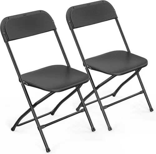 Miniatura 24 de VINGLI Paquete de 8 sillas plegables de plástico blanco, asiento comercial apilable portátil para interiores y exteriores, con marco de acero