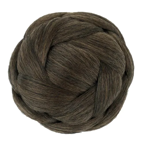 Moño trenzado mixto de 5 pulgadas de diámetro marrón rojizo y negro, moño trenzado con peines integrados para mujeres, fiestas, bodas, bailes, 2009