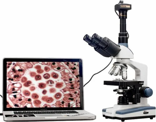 Miniatura 7 de AmScope Microscopio compuesto trinocular Siedentopf profesional T120B, aumento 40X-2000X, oculares WF10x y WF20x, Brightfield, iluminación LED
