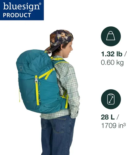 Miniatura 2 de Mochila de senderismo infantil Osprey Jet 28L, dosel verde