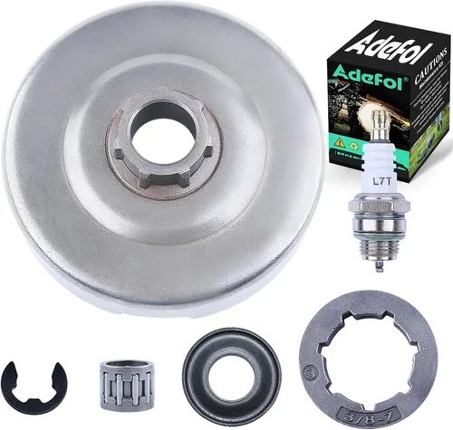 Adefol Conjunto de tambor de embrague para motosierra Husqvarna 372 371 365 362 XP Jonsered 2172 2171 2165 2165 2163 2071 2065 2063, tambor de