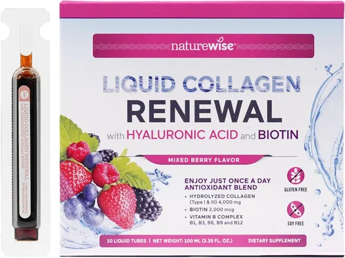Miniatura 13 de NatureWise Colágeno líquido hidrolizado para mujeres y hombres, 4000 mg, péptidos de colágeno múltiple + biotina + vitamina C + complejo de vitamina
