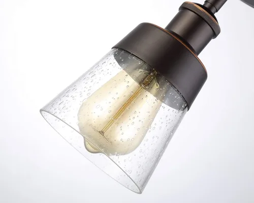 Miniatura 6 de Lámpara de montaje empotrado de vidrio rústico, mini pantalla de vidrio transparente semirempotrada, lámpara de techo para pasillo, granja, cocina