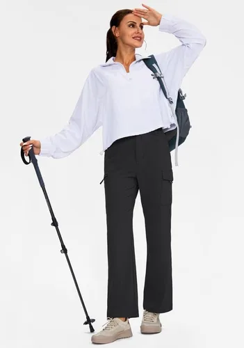 Miniatura 6 de Pudolla Women's Hiking Pants with Pockets Boot Cut Lightweight Cargo Travel Camping Golf Pants for All Seasons
