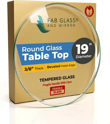Miniatura 62 de Fab Glass - Mesa redonda de cristal de 48 in, grosor de 3/4 in, cristal pulido plano templado, Vidrio, Transparente