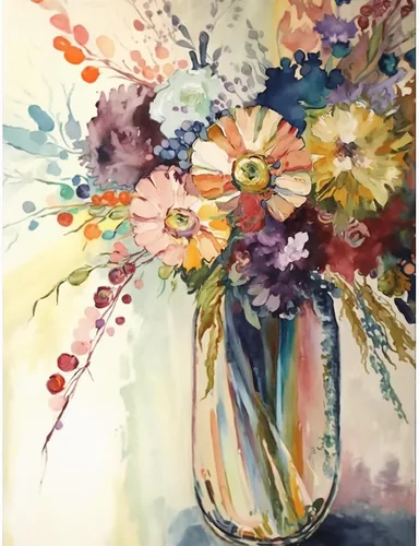 CoHraeu Kits de pintura artística de diamantes de flores para adultos, pinturas de puntos de diamante de perforación completa para principiantes,