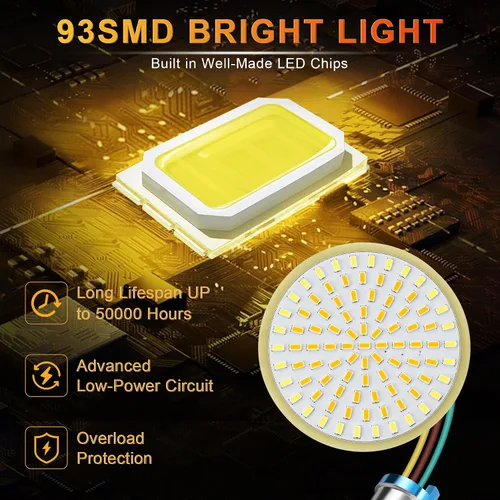 Miniatura 4 de LivTee Señales de giro delanteras extremadamente brillantes y panel de luces LED Switchback de funcionamiento con base 1157 compatible con Harley