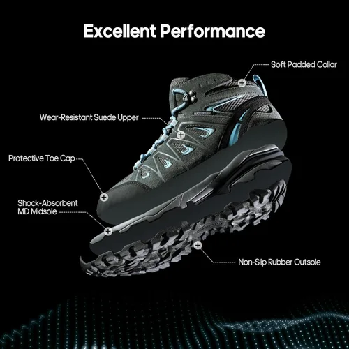 Miniatura 3 de NORTIV 8 Botas de senderismo impermeables para mujer, para exteriores, senderismo, camping, botas de búsqueda