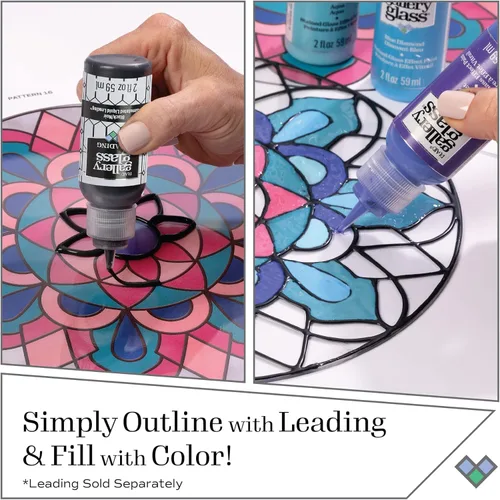 Miniatura 7 de Pintura para vitrales transparente de Gallery Glass, 8 fl oz - Perfecta para proyectos de bricolaje de arte y manualidades, 19699