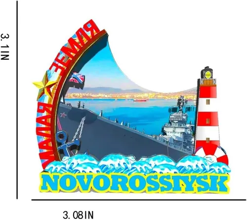 Miniatura 3 de Rusia Novorossiysk - Imán para nevera de madera, 3D, monumentos de viaje, coleccionables, recuerdos, decoración, hecho a mano, 457