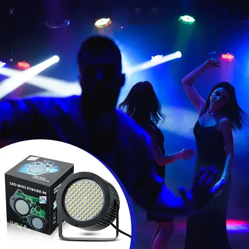 Miniatura 7 de Funtery 2 luces estroboscópicas brillantes de Halloween, 88 LED, iluminación intermitente para fiesta, sonido y modos de velocidad, luces