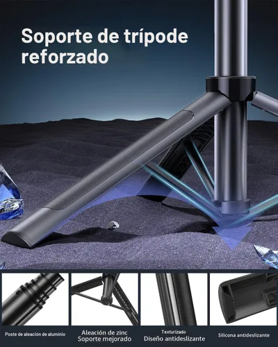 Miniatura 4 de Yeaki Trípode de teléfono de 71 pulgadas, trípode para iPhone con luz de relleno y control remoto recargable, soporte de aluminio para teléfono
