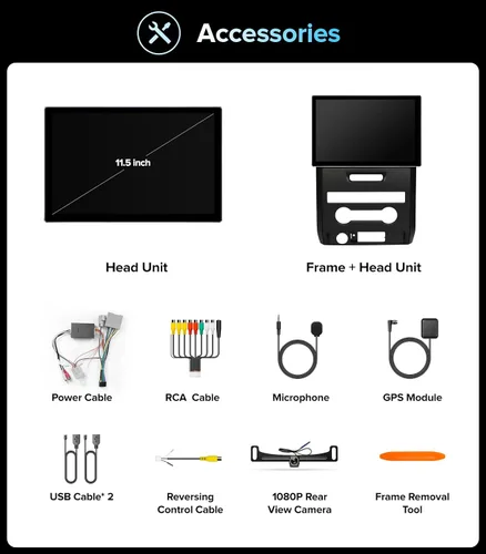 Miniatura 9 de Radio de coche de 11.5 pulgadas para Ford F150 Stereo 2009-2012 con CarPlay inalámbrico y Android Auto/Android 13/5G WiFi/pantalla táctil/FM/AM/4GB