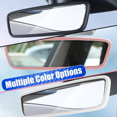 Miniatura 5 de 2 piezas marcos protectores de silicona para pantalla y espejo retrovisor para Tesla Model 3 2017-2023 y Model Y 2019-Feb.2025. (Blanco)
