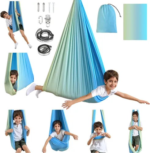 Miniatura 8 de Columpio Sensorial, Columpio Sensorial para Interior y Exterior para Niños y Adultos, Columpio de Abrazo de Doble Capa para Terapia para Niños