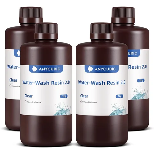 Miniatura 19 de ANYCUBIC Resina de impresora 3D lavable al agua 2.0, resina 3D de alta precisión de 405 nm, resina de fotopolímero de baja contracción para Gris