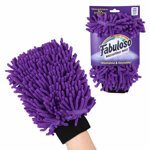 Guante de limpieza de microfibra Fabuloso, morado, talla única - Libre de pelusas, sin arañazos para superficies y muebles - Paño de mano sin polvo