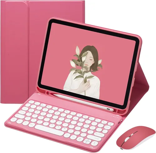 Miniatura 14 de Funda con Teclado y Ratón YEEHi para iPad Air de 11 Pulgadas M3/M2, iPad Air de 5ª/4ª Generación de 10.9" con Ratón, Teclado Desmontable Redondo