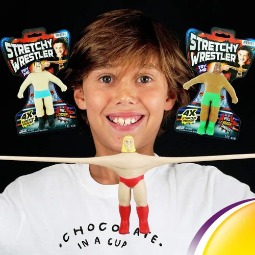 Miniatura 3 de JA-RU Super Elastic Wrestlers (3 luchadores) - Figura de acción clásica retro blanda para niños y adultos, juguetes para niños. Juguete